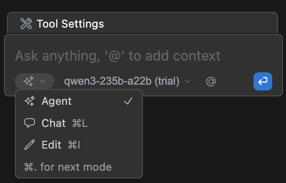 How to select agent mode