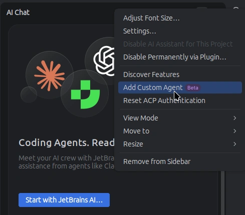 Кнопка Add Custom Agent